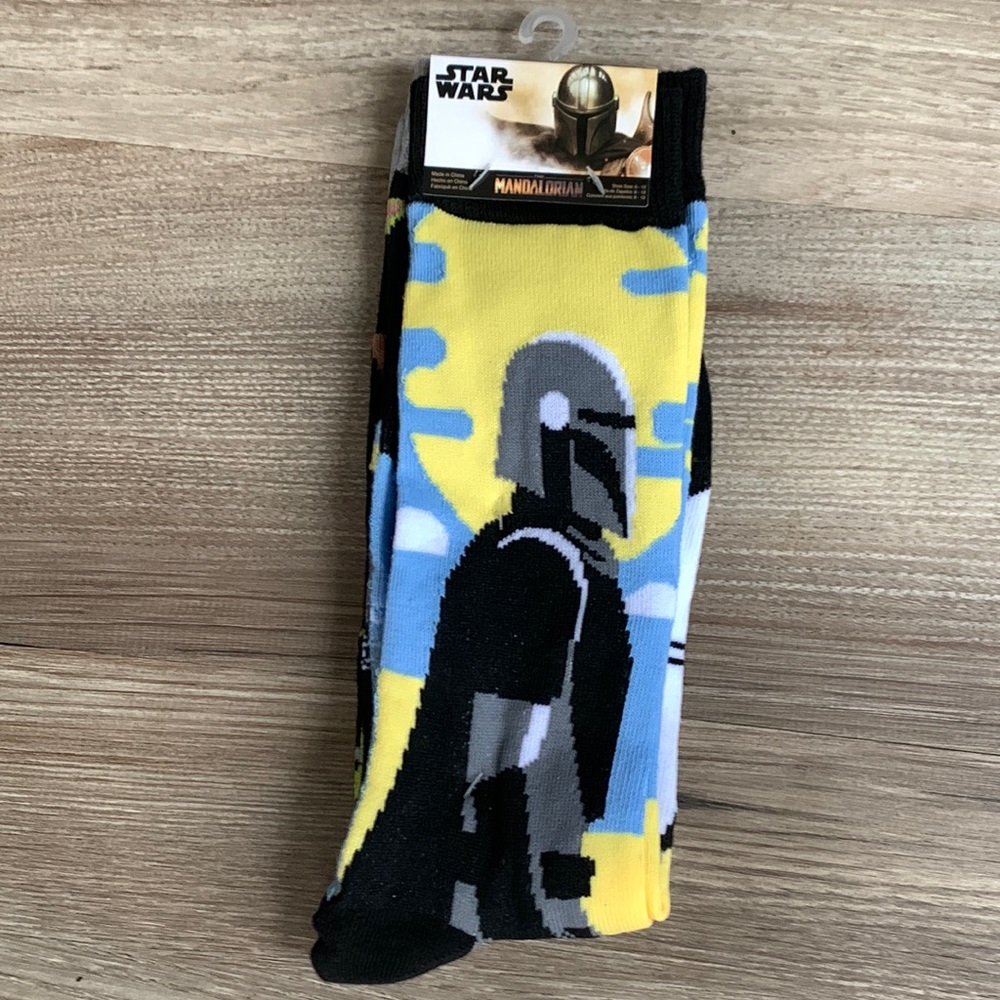 Hyp Star Wars The Mandalorian Baby Yoda Grogu Men's Crew Socks 2 Pair Pack New